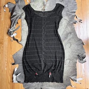 90s does 20s black lace Betsey Johnson New York dress sz m